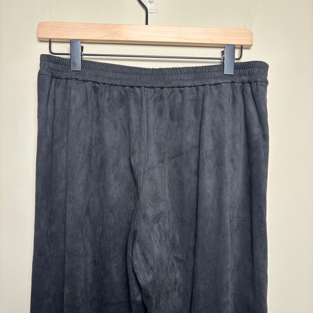 Drew Black High Waist Asymmetrical Tulip Hem Wide Leg Wrap Trouser Pants Women M - Picture 7 of 10